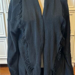 Fringed Black Women's Sweater